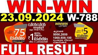 KERALA LOTTERY WIN-WIN W-788 | LIVE LOTTERY RESULT TODAY 23/09/2024 | KERALA LOTTERY LIVE RESULT