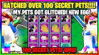 CLICKING CHAMPIONS - NEW SECRET PET EGG! I HATCHED OVER 100 SECRET PETS! MASSIVE GLITCH! - ROBLOX