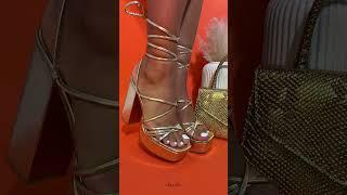 Unleash Your Inner Diva with Ariana Metallic Lace Up Platform Heeled Sandals in Gold