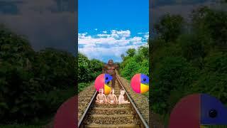 Baby boy railway monster attack VFX funny cartoon video#youtubeshorts