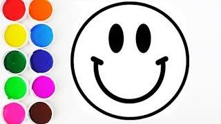 Como Dibujar y Colorear Emoji Feliz de Arco Iris - Aprende los Colores - Learn Colors / FunKeep