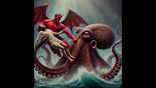 Devil fights giant octopus  #jesus #devil #edit #ai