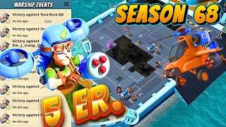 Boom Beach Warships Season 68 [ Rank 16-17-18?? Rocket Choppa Attacks]