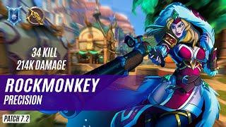 34 KILL 214K DAMAGE rockmonkey LIAN PALADINS COMPETITIVE (PRO PLAYER) PRECISION