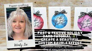 Fast & Festive Holiday Card Tutorial : Create a Beautiful Custom Bauble Effect