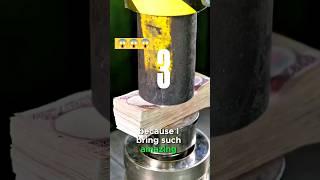 Crushing Money By Hydraulic press | Money Vs Hydraulic press #shortsfeed #shorts  #hydraulicpress