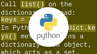 Accessing dict_keys element by index in Python3