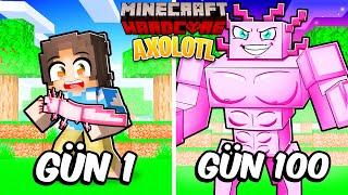 Minecraft'ta MUTANT AXOLOTL Olarak 100 GÜN GEÇİRDİM 