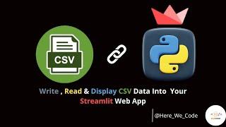 Working With CSV file and Python Streamlit Web Application