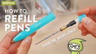 Don't THROW AWAY Your Pens! How to refill pens...including the weird ones 