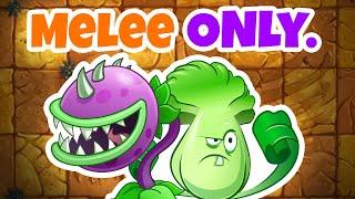 Can you beat Jurrasic Marsh using only melee plants? (PvZ2)