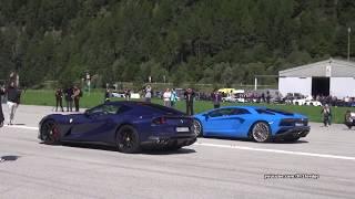 Lamborghini Aventador S vs Ferrari 812 Superfast DRAG RACE & multiple Launch Controls