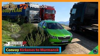 Euro Truck Simulator 2 Truckers MP Promods v2.56 Convoy | Kirkenes & Murmansk with a car - Skoda