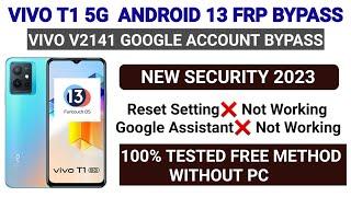 Vivo T1 5G (V2141) Frp Bypass Android 13 Reset Not Working || Vivo T1 5G Google Account Bypass 2023