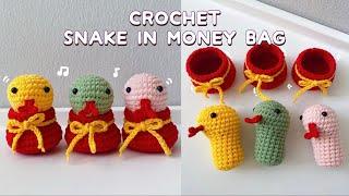 Easy Crochet Snake in Money Bag Tutorial | Beginner Crochet Tutorial