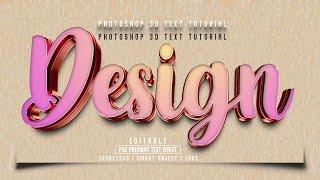 Editable 3D Text Effect in Photoshop Tutorial Easy & Step By Step #336 || 3D photoshop