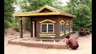 168 hours to build the most beautiful on the ground mud house _ mud villa house