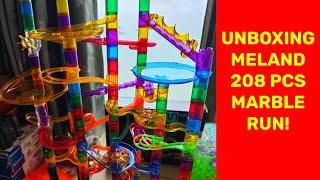 Unboxing Meland 208 Pieces Marble Run Set! (Never Seen Before Pieces)