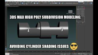 3dsmax tutorial: Subdivision modelling - cyllinder detail - how to fix most issues with shading.