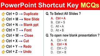 MS PowerPoint Shortcut Keys MCQs | For All Competitive Exams and Interviews