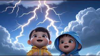 I hear Thunder I Hear Lightning| NURSERY KIDS RHYMES| poems |rhymes | toddlers @rhymes.n.giggles