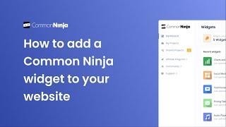 How to add a Common Ninja Widget to your website