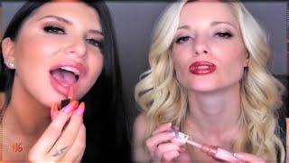 ASMR Lipstick, Kiss, Joy, Whispering & Mouth Sounds; Visual Triggers | Charlotte & Romi