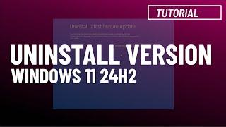 Windows 11 24H2: Uninstall and rollback to previous version (2 methods)