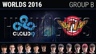 Cloud 9 vs SK Telecom T1 Highlights, S6 World Championship 2016 Day 8 Group B, C9 vs SKT