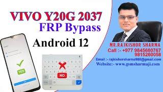 VIVO Y20G (V2037) FRP Bypass New Security Update | Google Account Bypass Without PC 100% Android 12