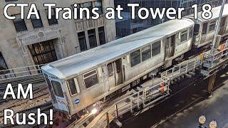 CTA Trains at the Famous Tower 18 Interlocking