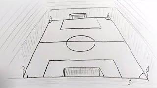 Cómo dibujar  una CANCHA DE FUTBOL