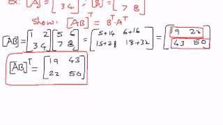 Transpose of a Matrix   Example 1