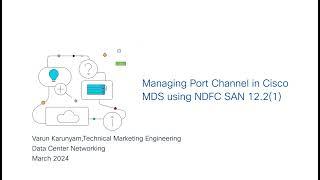 Managing Port Channel in Cisco MDS using NDFC SAN 12.2(1)