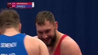 GOLD GR - 130 kg: M. KNYSTAUTAS (LTU) v. S. SEMENOV (RUS)