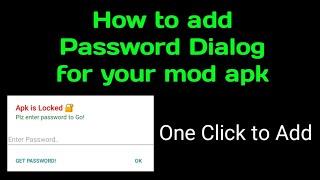 How to add Password Dialog On your Apk // Only for Education @MaharnaTech