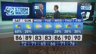 Jeopardy! Host Alex Trebek does the weather with ABC7 Chief Meteorologist Bill Kelly