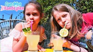 Eğlenceli video. Canavar Kardeşler bahçe temizleyip  limonata yapıyorlar