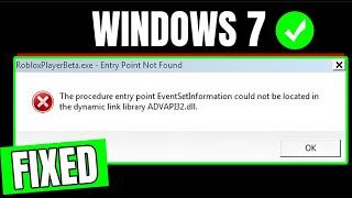 How To Fix "Advapi32 dll" Error In Roblox In Windows 7