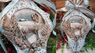 Decoupage Christmas Decorations  Christmas Ornaments  DIY Air Dry Clay Ideas