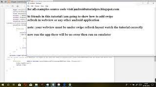 How to add swipe refresh layout in webview [fixed]