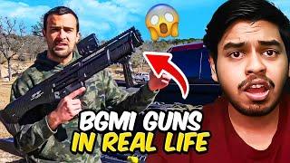 BGMI GUNS IN REAL LIFE ?? | BEST Moments in PUBG Mobile