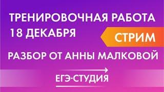 Тренировочная работа 18 декабря. Разбор от Анны Малковой.