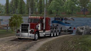 PETERBILT 379 VS MASSIVE TUG BOAT ! [ Universal Truck Simulator ]