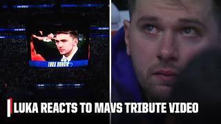 Luka Doncic emotional during Mavs' tribute video in his return | NBA on ESPN