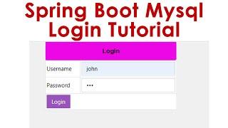 Spring Boot Mysql Login Tutorial