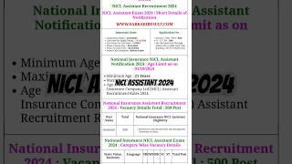 NICL ASSISTANT 2024 #job #nicl#niclupp#trending#newjob#insurance#insurancejobs#ytshorts#youtubevidio