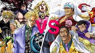 Every JoJo Villain Vs. Every One Piece Admiral