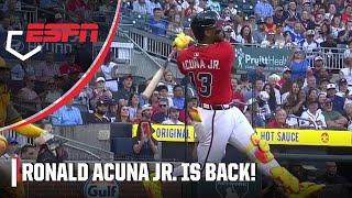 Ronald Acuna Jr. homers on the first pitch of his return | ESPN MLB