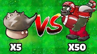 5 Thunder Fruit VS 50 Zombie Random, Who Will Win? PVZ Hybrid Challenge